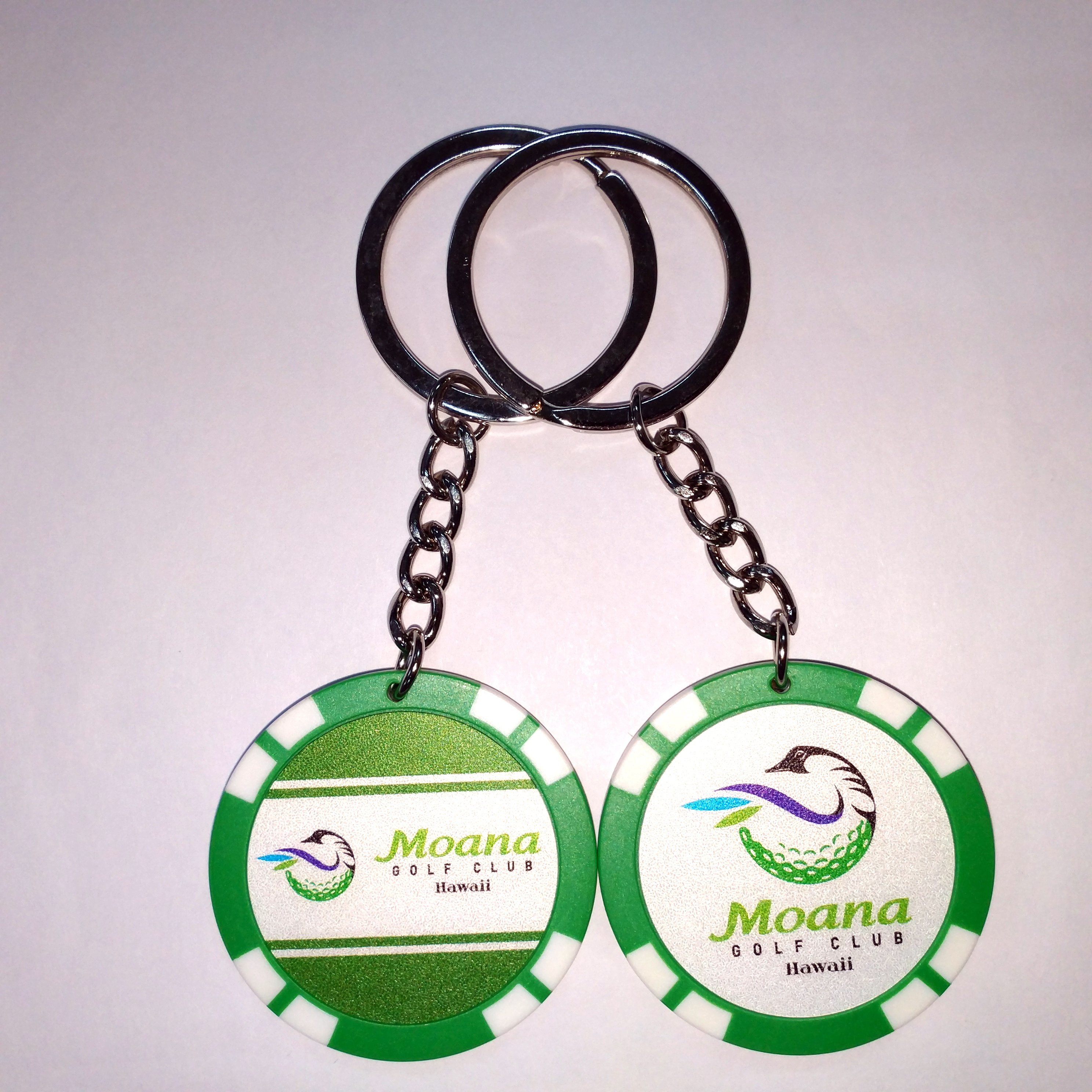 Custom made poker chip keychain keyring