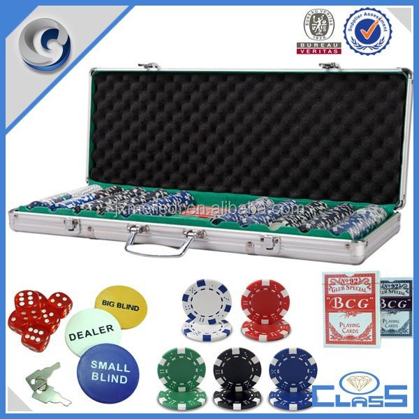Casino fashion craft deluxe poker game set 500 with chips dices cards