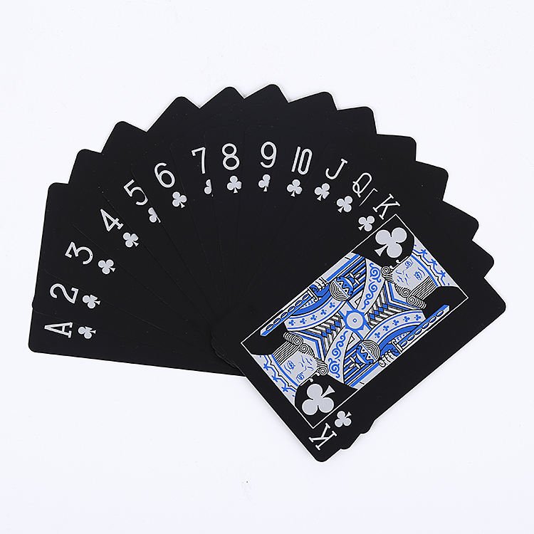 Wholesale Plastic Black Playing Card Hot Selling Print Poker Chip Set Custom Logo Pvc Poker with Tuck Box