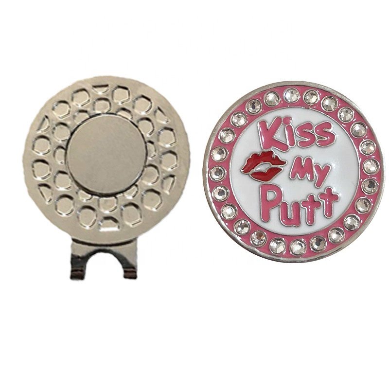 Golf Ball Marker Hat Clip with Pearl Crystal Ball Marker, Golf Accessories, Golf Gifts, Golf Ball Markers for Women