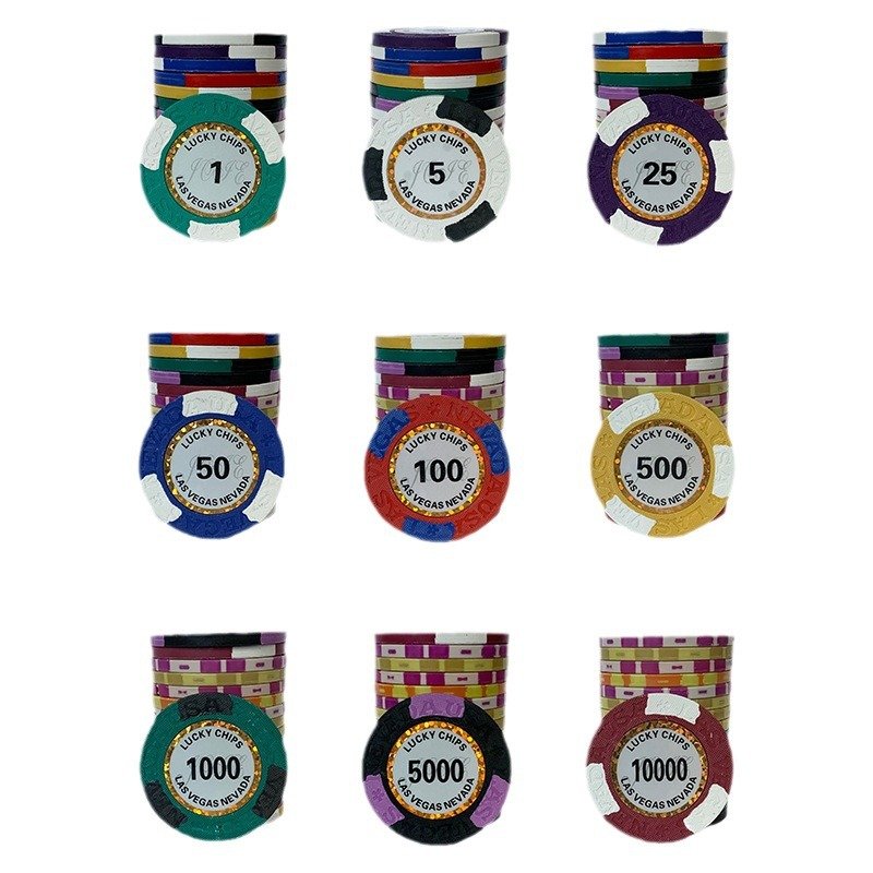 Clay Poker Chips 40mm Casino Chip Token Gambling For Card Board Game 14g Table Game Token Coins