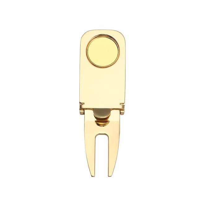 Customized logo Gold Silver Black Finished Cigar Holder Removable Marker Golf Divot Tool Set Poker Chip