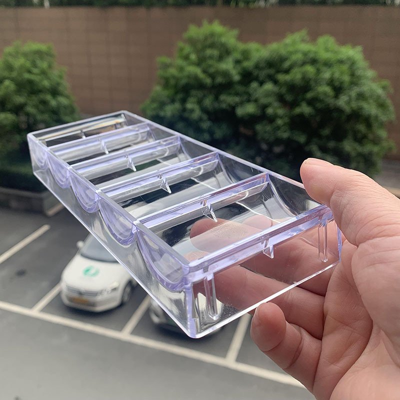 Transparent 5-Cell Coding Rack for Storage for Poker Chips Can hold 100 40x3.3mm chips
