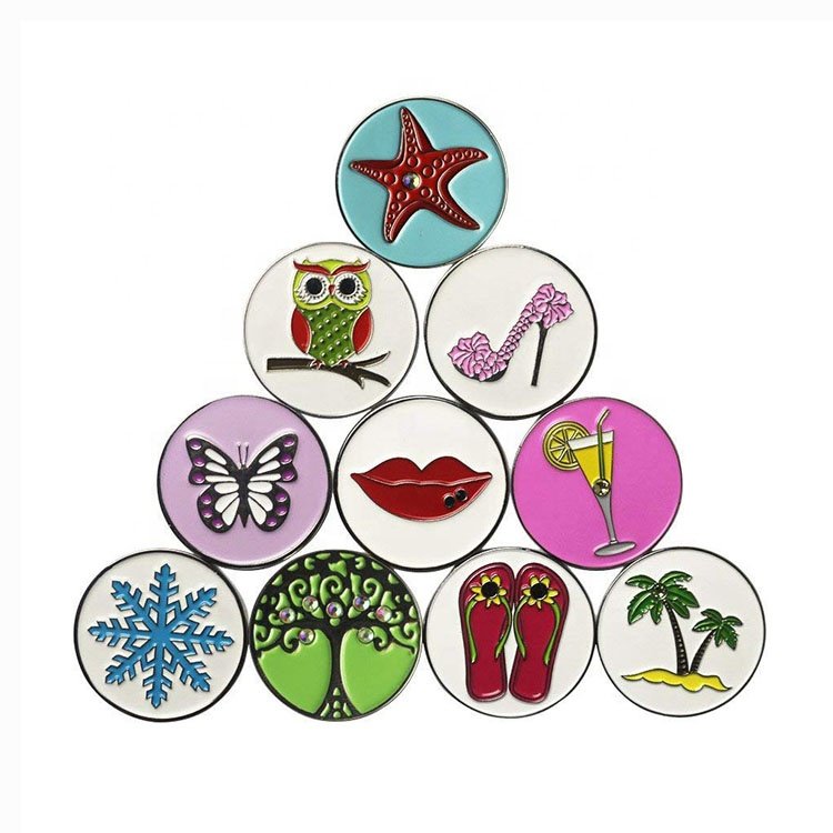 American Style Custom Logo Quality Mental Golf Ball Marker