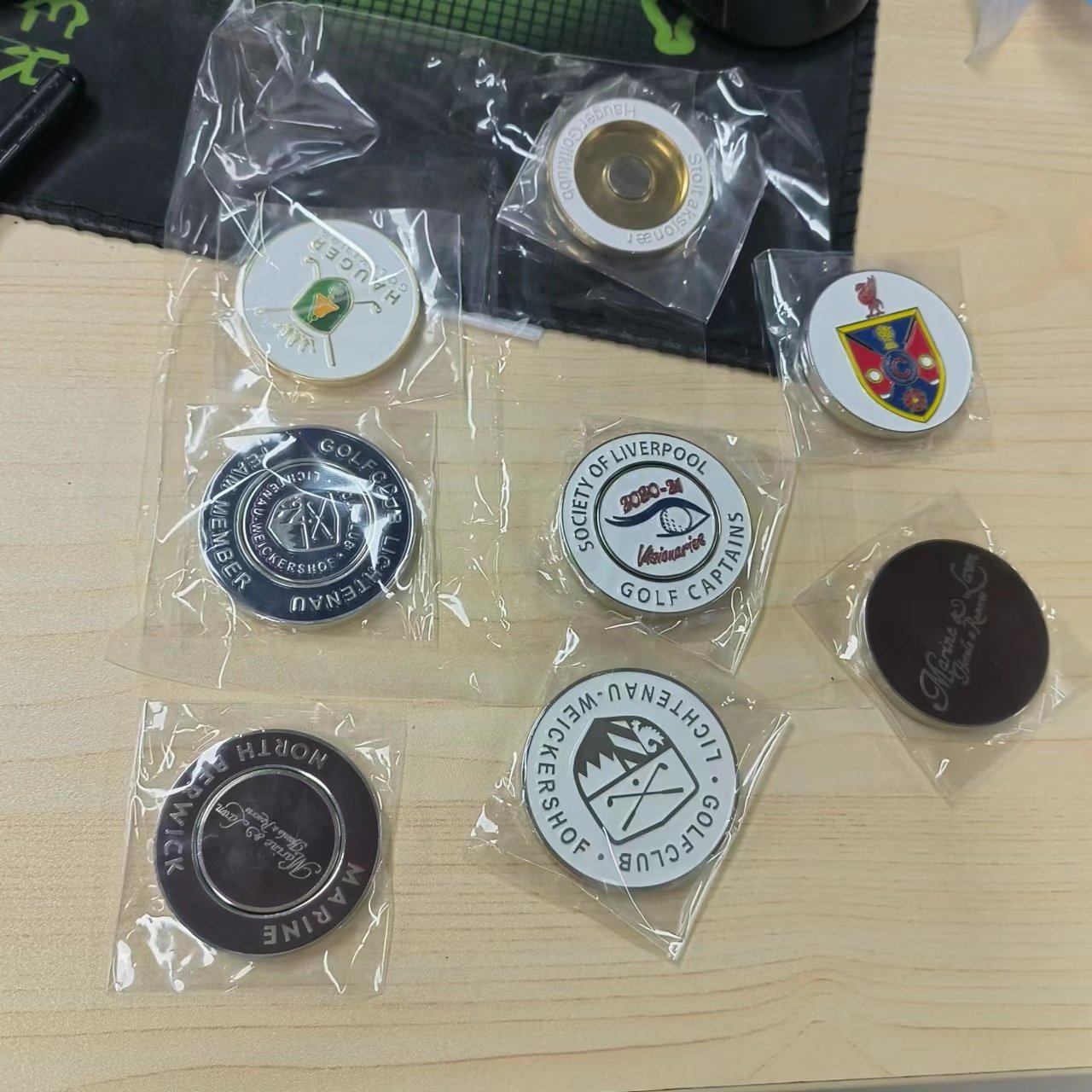 American Style Custom Logo Quality Mental Golf Ball Marker