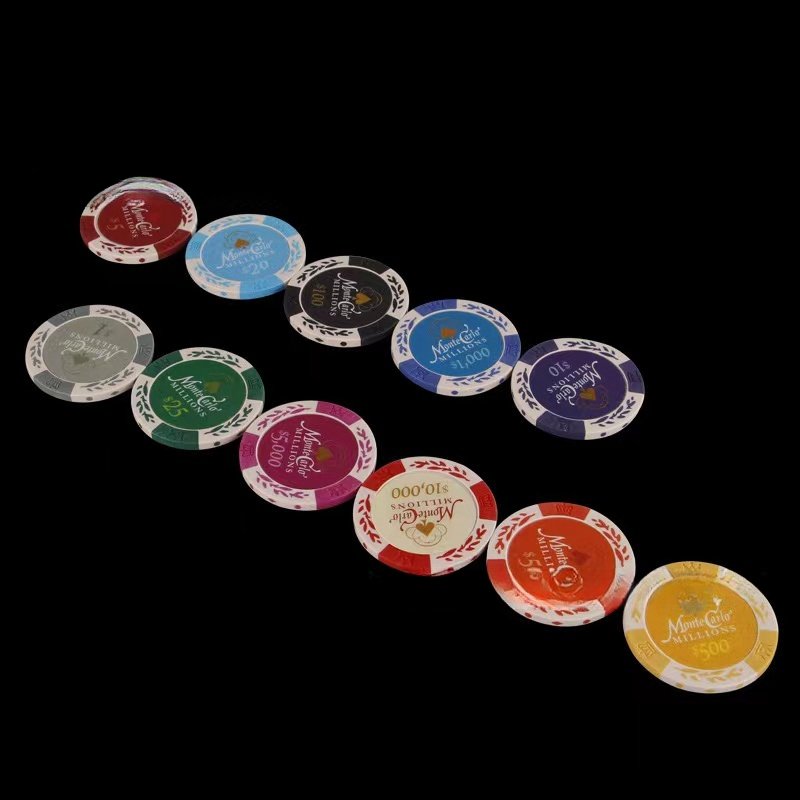 Custom 39mm 43mm 50mm 55mm Size Octagonal 45*3.3mm Print Picture Gambling Case Clay Abs Casino Ceramic Poker Chip
