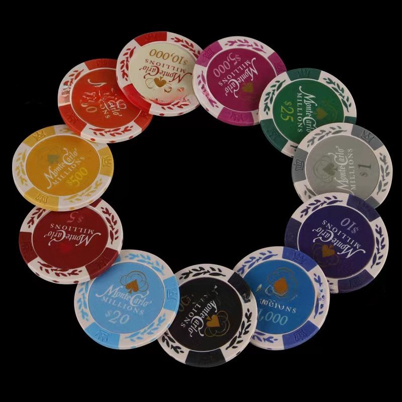 Custom 39mm 43mm 50mm 55mm Size Octagonal 45*3.3mm Print Picture Gambling Case Clay Abs Casino Ceramic Poker Chip