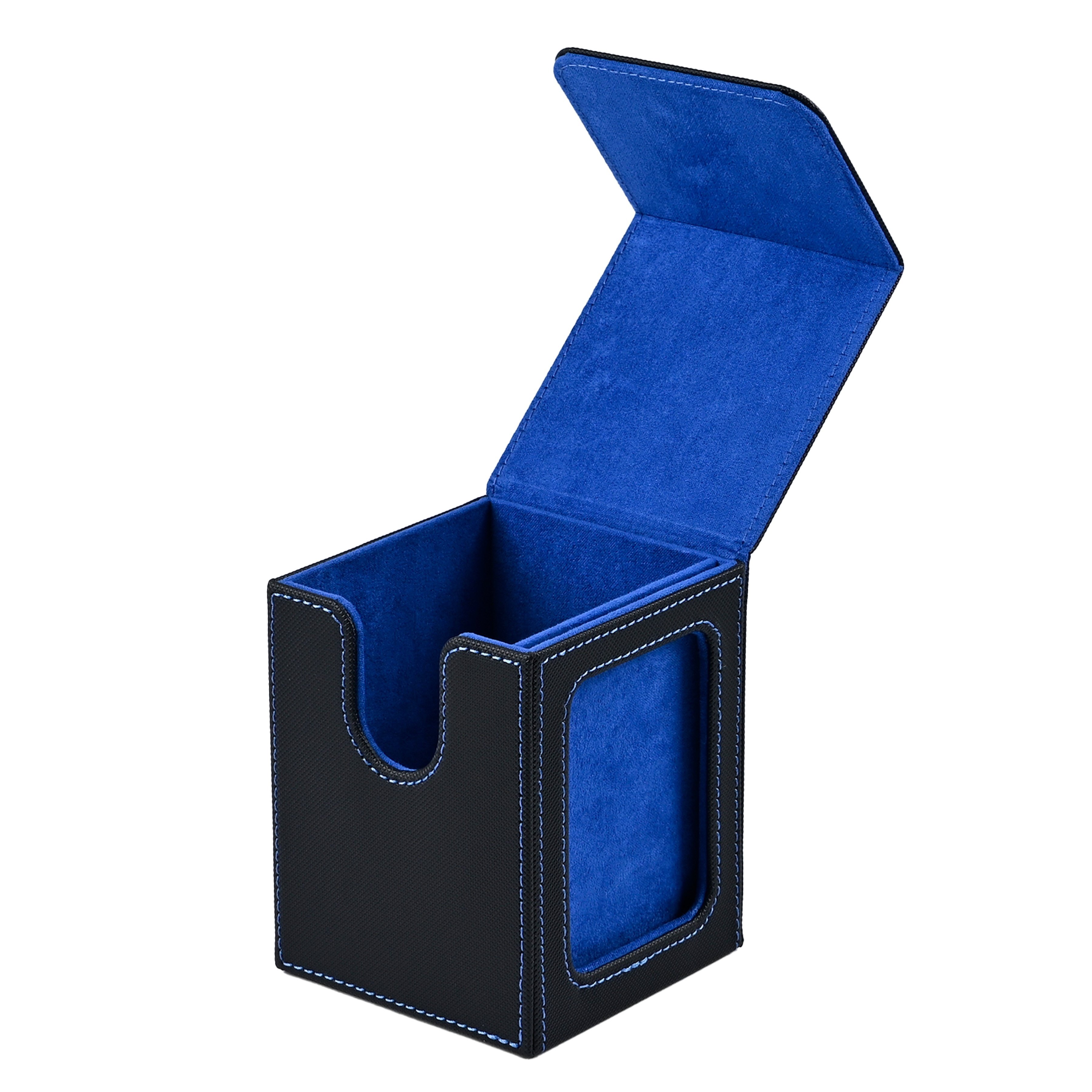 100+ Capacity Magnetic PU Faux Leather Trading Card Deck Box with Display Window-Card Storage Case for TCG Game and Sports Cards