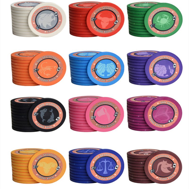 300PCS/set 12 colors Casino Ceramic Poker Chips set with Aluminum Poker Chip Suitcase