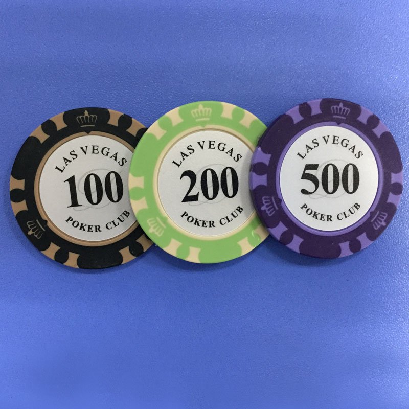 Wholesale Las vegas clay poker chip with stickers inlay