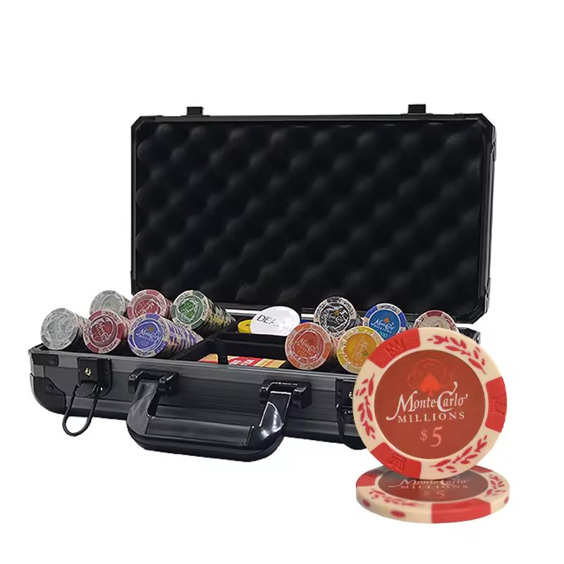 wholesale casino Texas Hold'em 14g clay aluminum suitcase poker chip set 500 for poker game