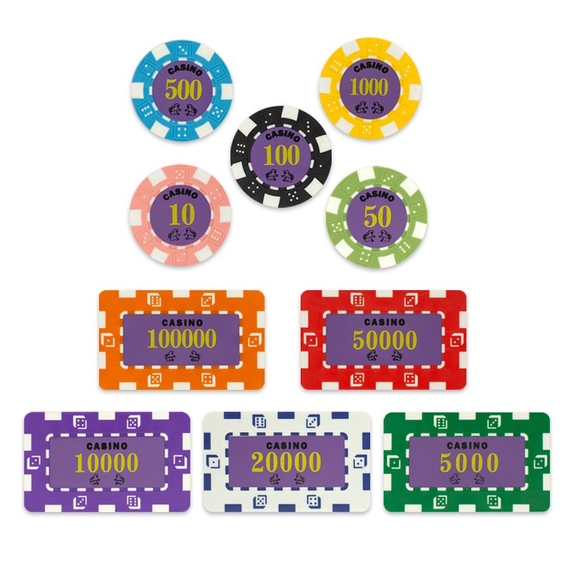 Custom Clay Poker Chips Set Casino Five Star Set Chip Gaming American Dice Frog Clay Poker Chips