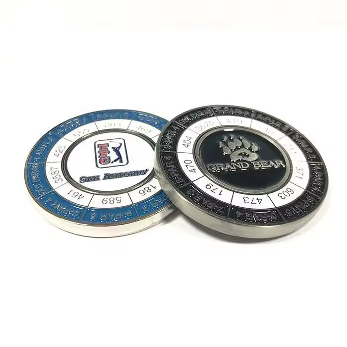 Golf Poker Chip Ball Marker Custom New Design Die Casting poker chip golf ball marker