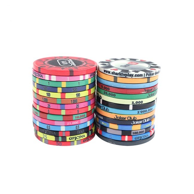 Professional custom casino poker room 39 43mm ceramic poker chips colour pattern size all can be custom casino coins