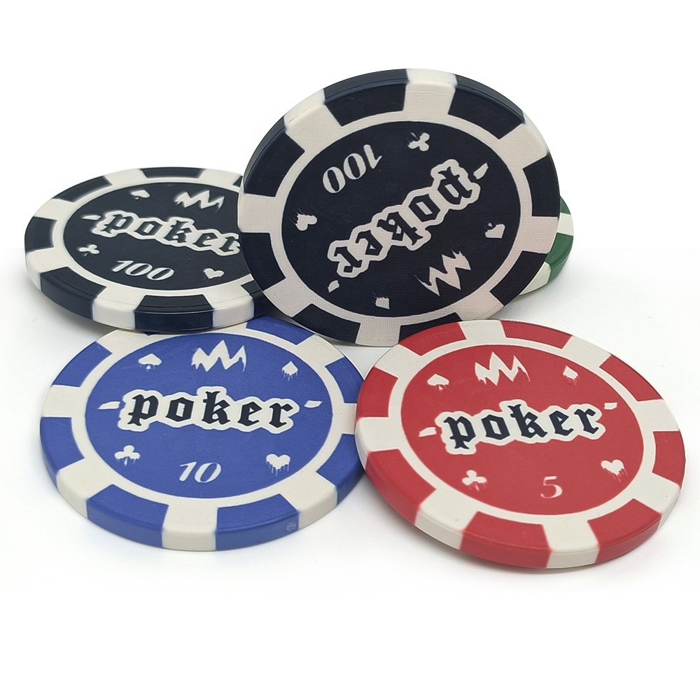 Good quality professional multi color 39mm poker chips ceramic hot stamp with custom different value and logo