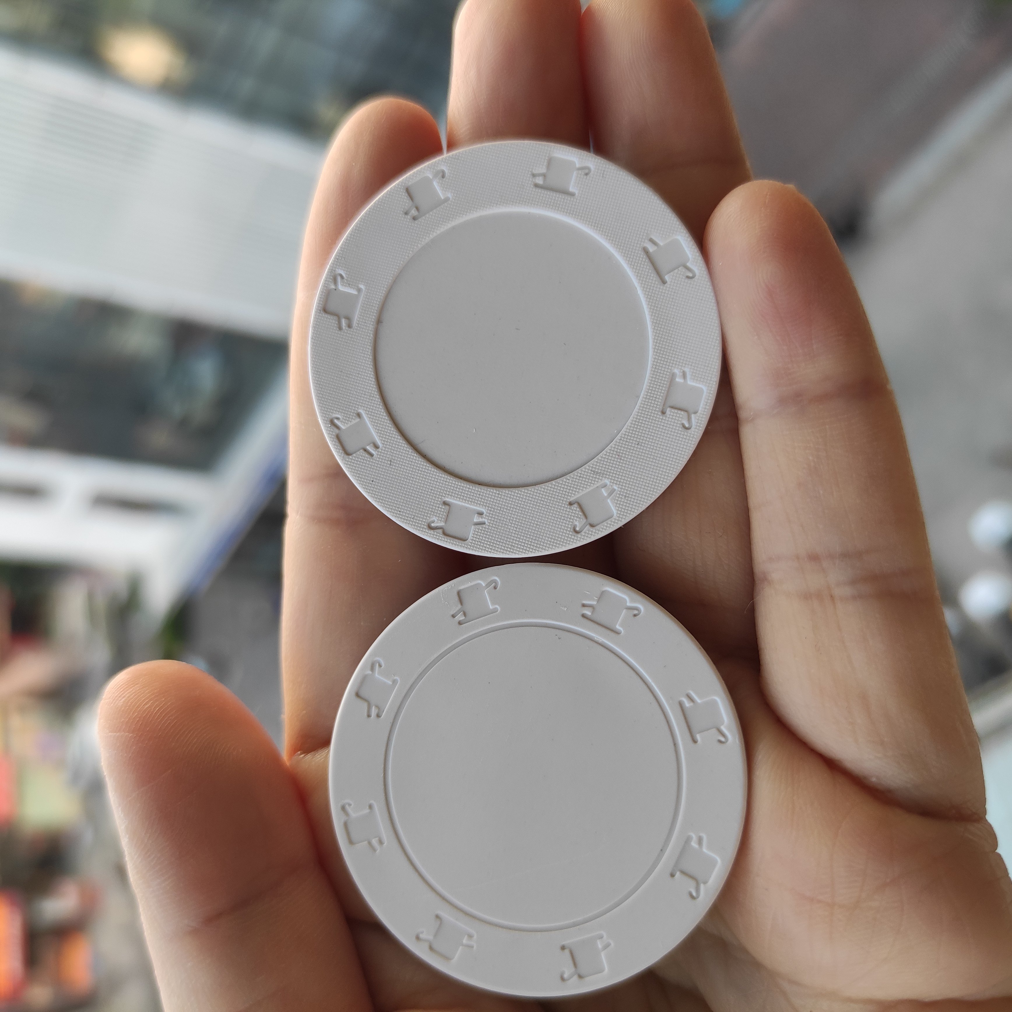 38mm 39mm 43mm 45mm 50mm 52mm 55mm 60mm ceramic circle shape or rectangular shape poker chips mold open