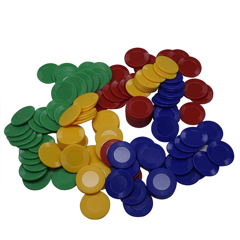 High quality textured discs ABS Plastic Poker Chips, Learn Math Counting, Game Value Tokens, 6 Colors