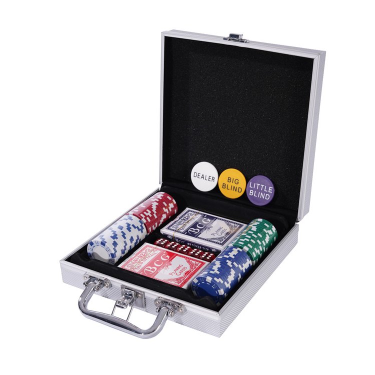 OEM game 100 ABS Clay Texas Hold'em Poker Chip Set
