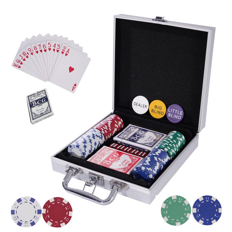 OEM game 100 ABS Clay Texas Hold'em Poker Chip Set