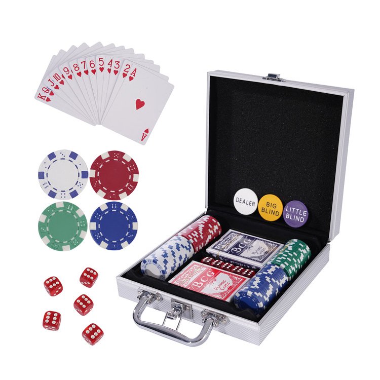 OEM game 100 ABS Clay Texas Hold'em Poker Chip Set