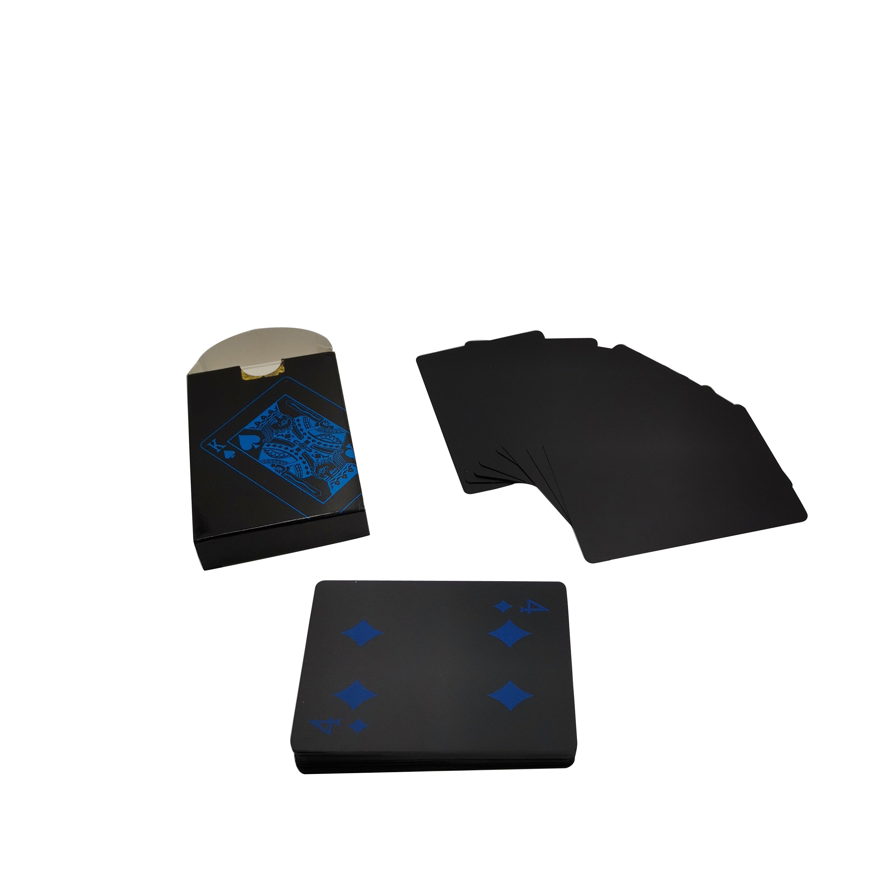 Customized Logopoker Black Plastic Cards Playing Cards PVC Waterproof Advertising Game Cards For Poker Games