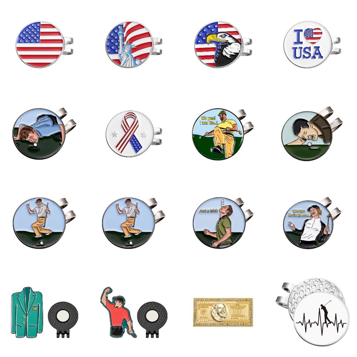 Fast Delivery Custom Golf Ball Marker Magnetic Wholesale Golf Ball Marker With Magnetic Poker Chip for hats lapel pins
