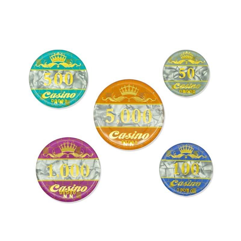 Acrylic 3-layer Navy Blue Hot Gold Poker Chip Custom logo Factory Professional Casino Poker Chip