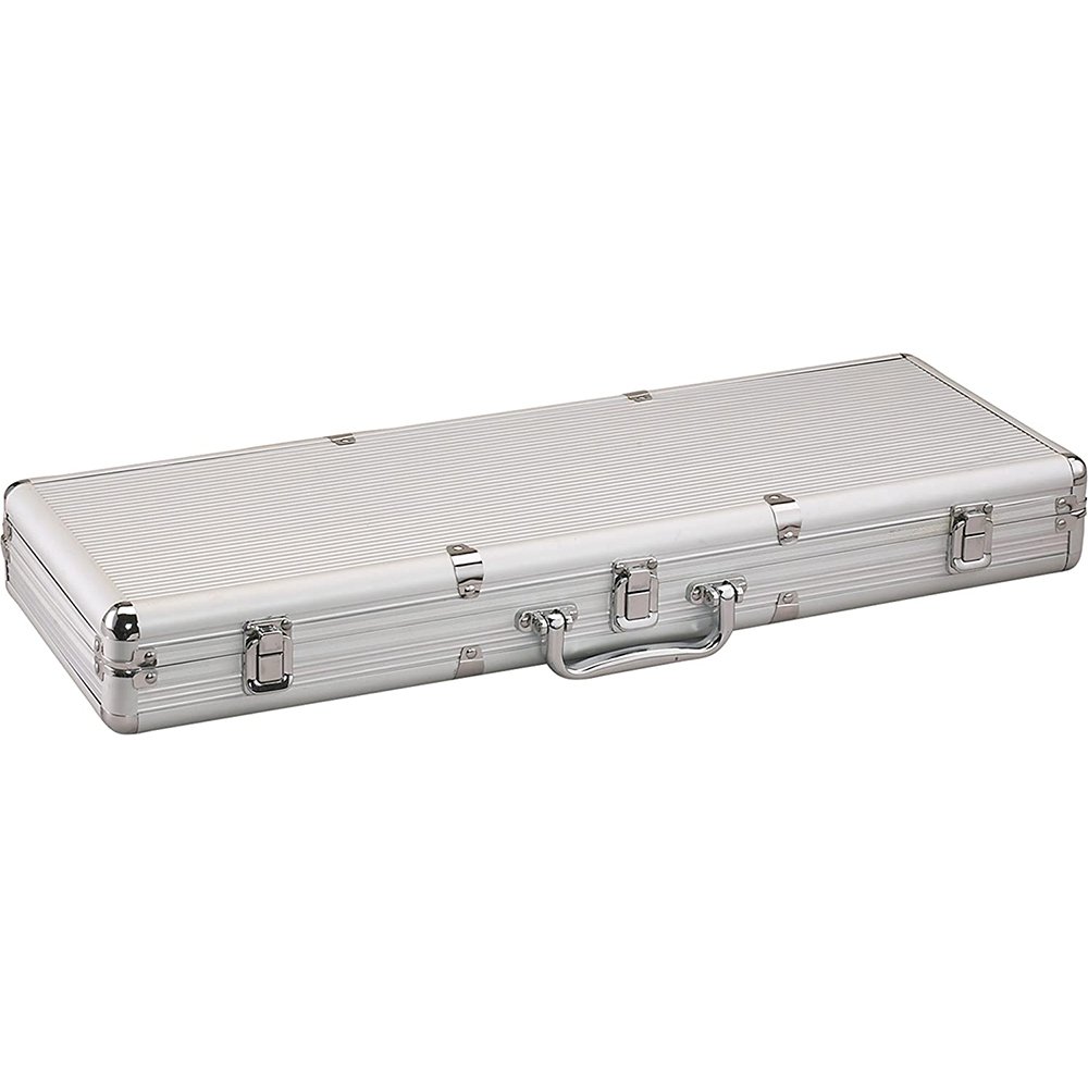 Aluminum Case for Texas Hold 'em Claytec Poker Chip Set with Compartments for 500 Striped Dice Chips