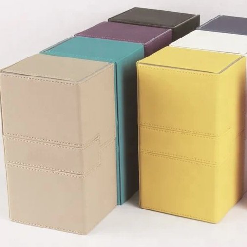 cards trading card storage box For160+ dice storage Case Leather Deck Holder with Strong Magneti