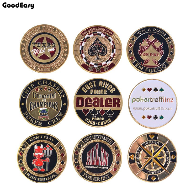 TEXAS Cards Chip Board Games Gift Poker Holder Coin Metal Poker Card Guard Protector
