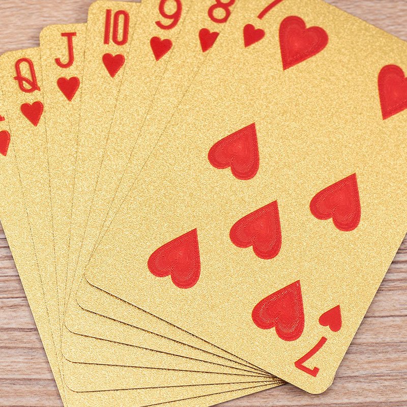 Hight Quality Gold Waterproof Gold Foil Gold Texas Card Guandan Card Game Table Cards Customized