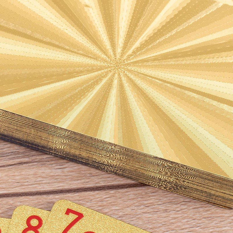 Hight Quality Gold Waterproof Gold Foil Gold Texas Card Guandan Card Game Table Cards Customized