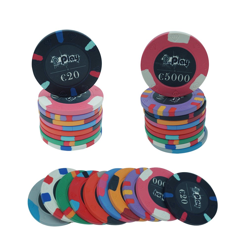 Diamond engraved 10g ceramic poker chips diameter custom modern design 39 43 45 46 48.5 50 52 55mm for casino poker game