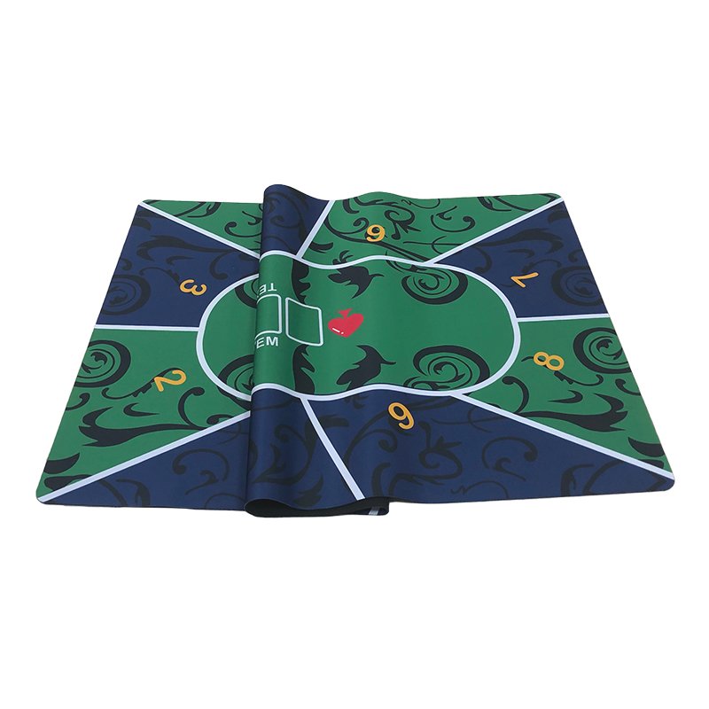 hot selling sublimate custom printing cutmized size gambling cards game three 3 card poker mat with custom