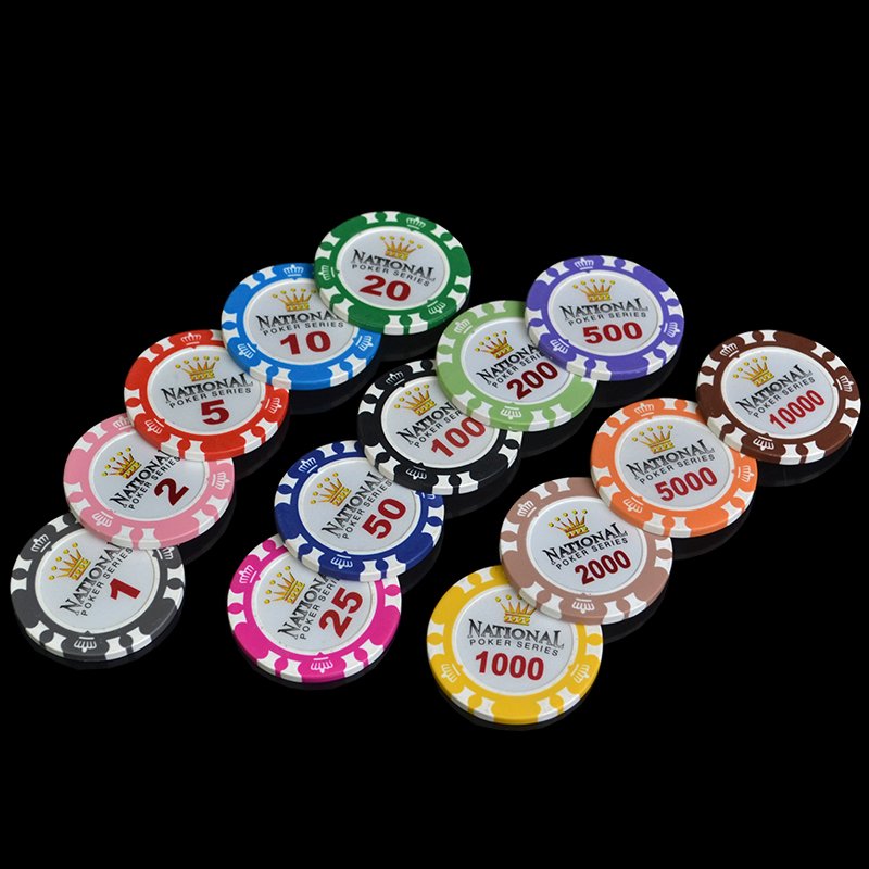 Hot! 14G clay poker chip with stickers inlay