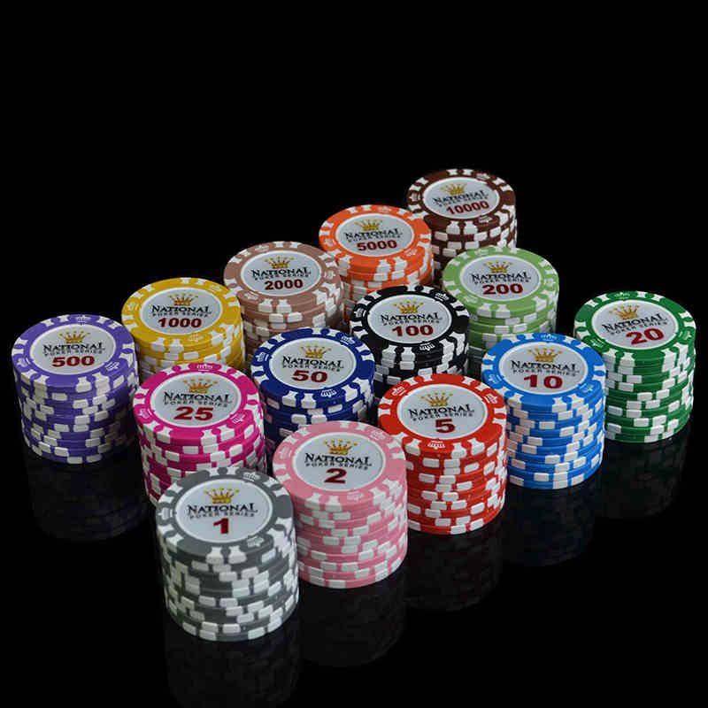 Hot! 14G clay poker chip with stickers inlay