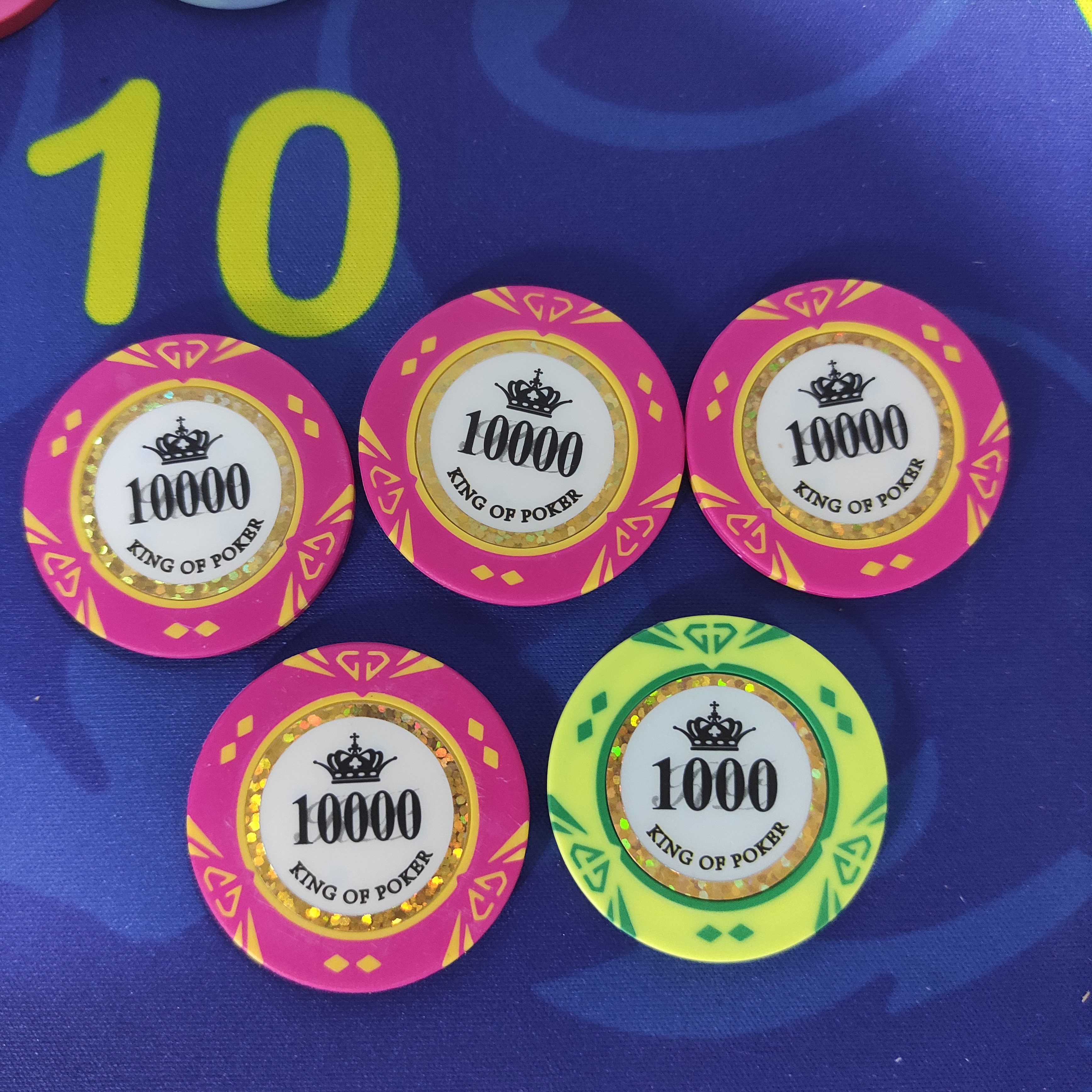 Hot sale 14G clay poker chip with GOLD TRIM stickers