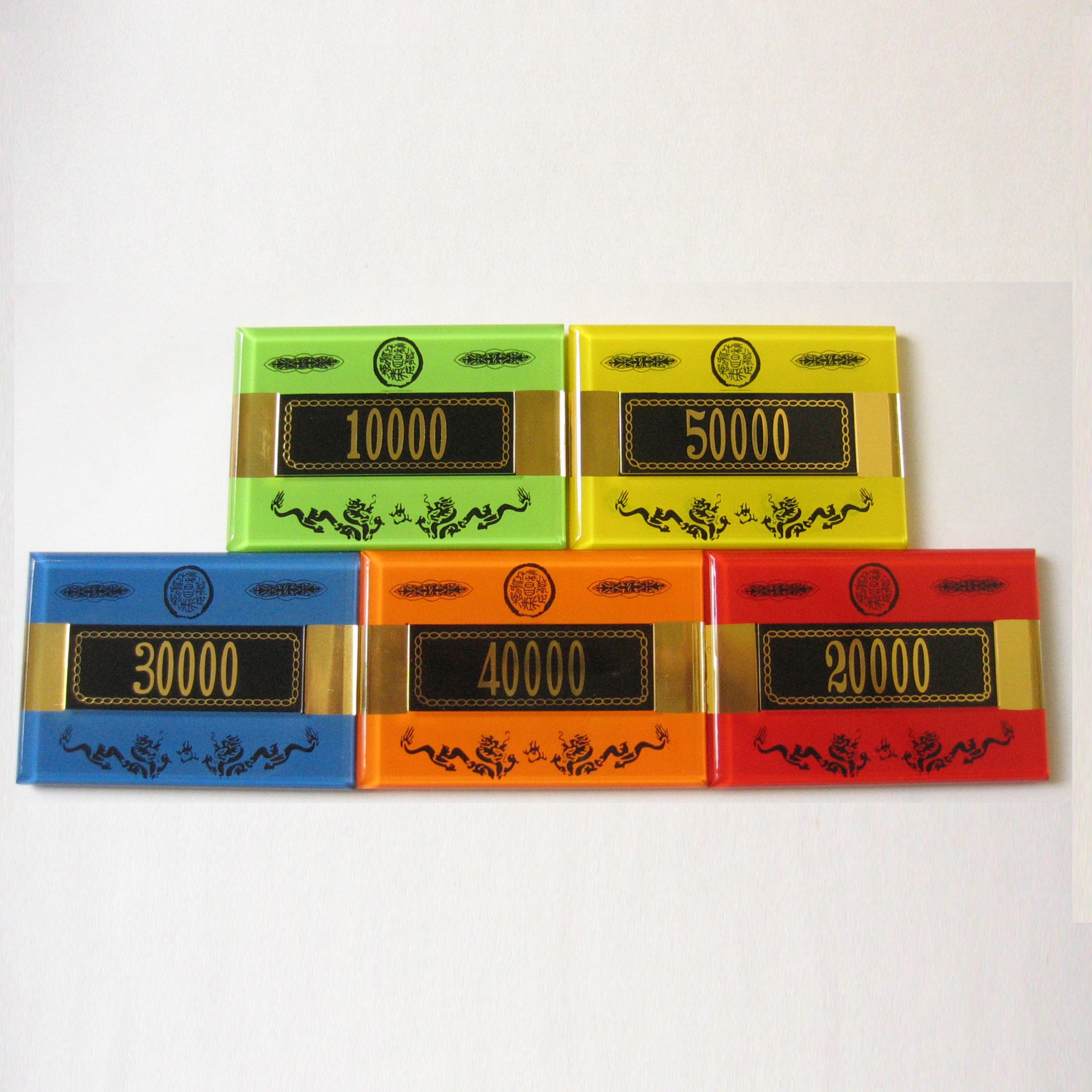 Customisable Acrylic poker brick plaques with customised design, pattern, colour and logo with standard casino size and quality