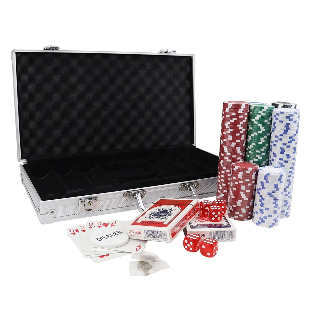 Manufacturers selling 300 poker chips aluminum case carry pp color dice poker chipsaccessories set for casino game