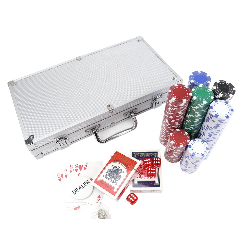 Manufacturers selling 300 poker chips aluminum case carry pp color dice poker chipsaccessories set for casino game