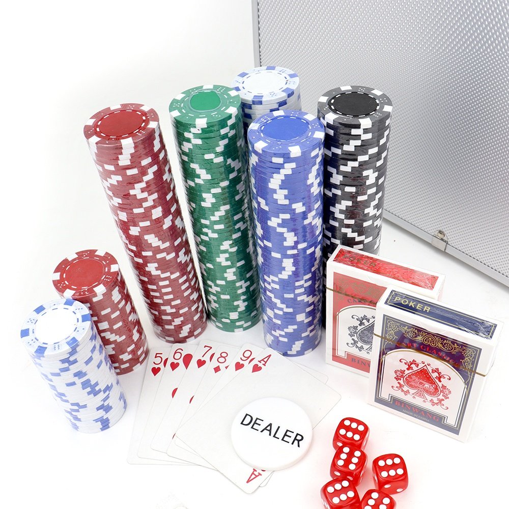 Manufacturers selling 300 poker chips aluminum case carry pp color dice poker chipsaccessories set for casino game