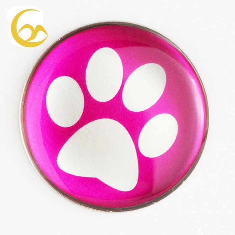 Metal blank ball marker printed logo domed sticker ball marker golf