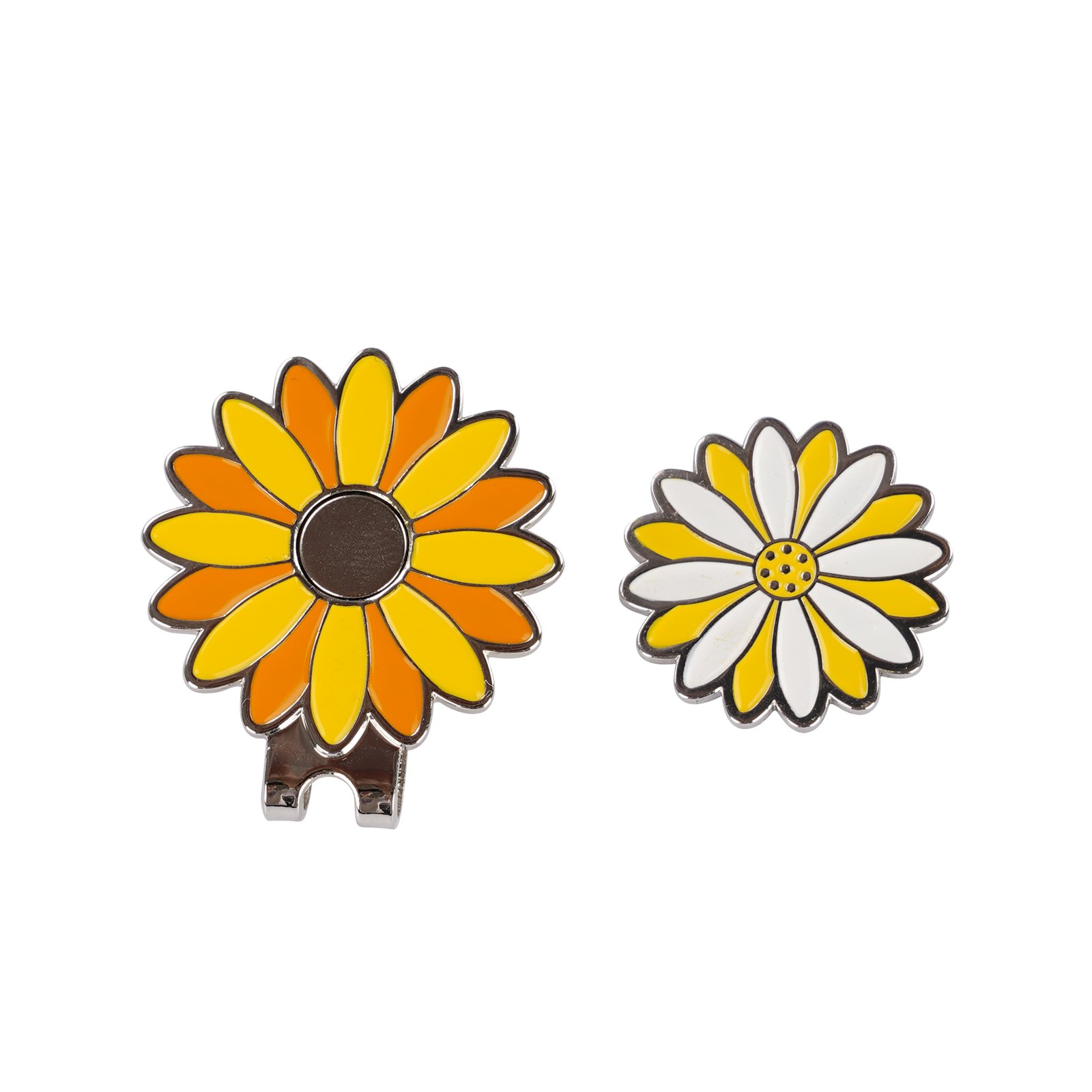 2024 Custom Logo Hard Enamel Flower Stainless Steel Iron Zinc Alloy Golf Ball Marker Divot Repair Tool Hat Clip