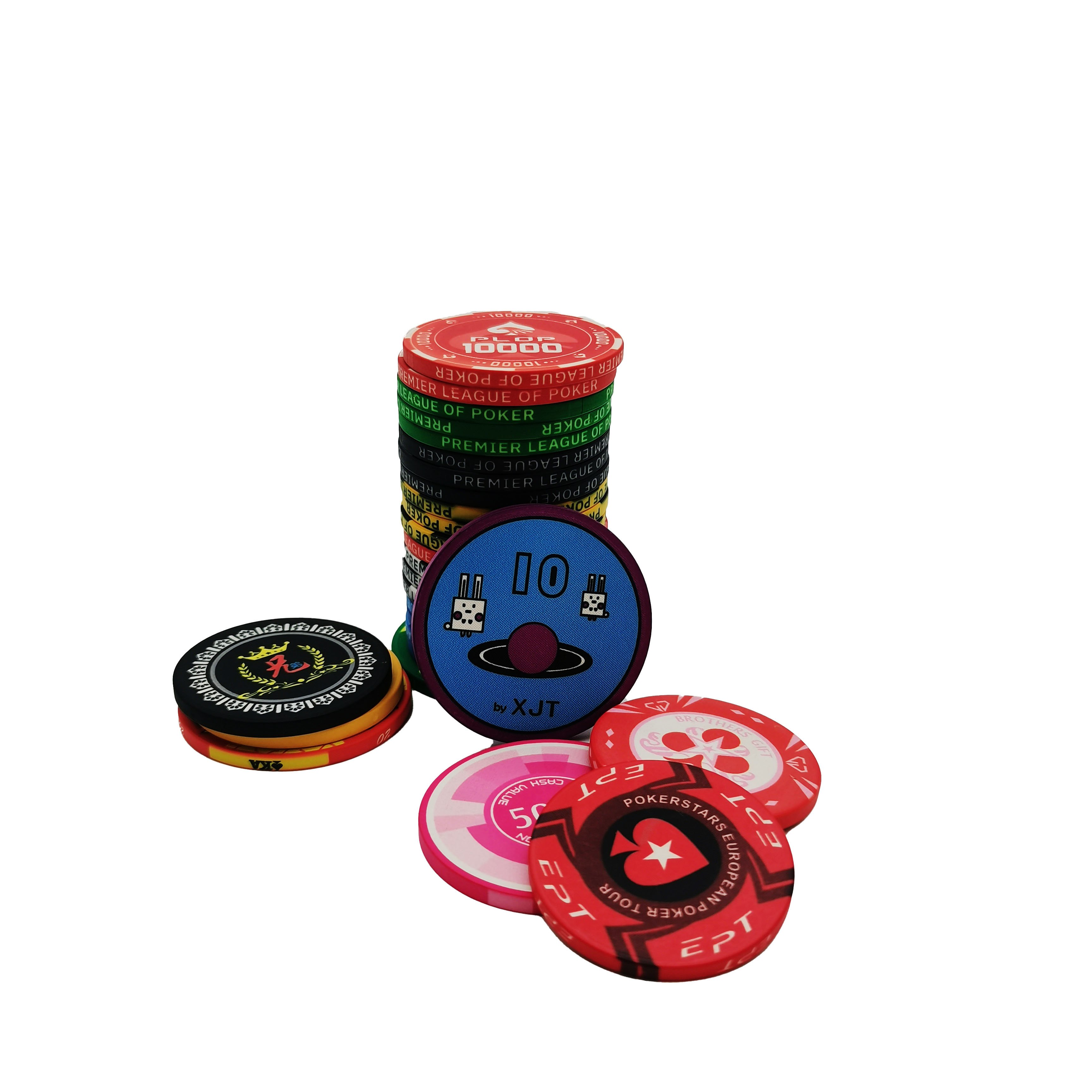 Free Sample Customize Poker Chips Professional Casino Entertainment Plastic Premium Clay EPT Custom Ceramic Poker Chips