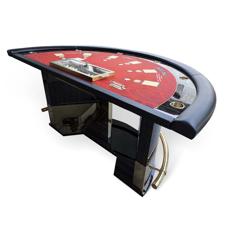 Custom Casino Blackjack Table Professional Gaming Poker Table Half Round Pai Gow Gambling Table