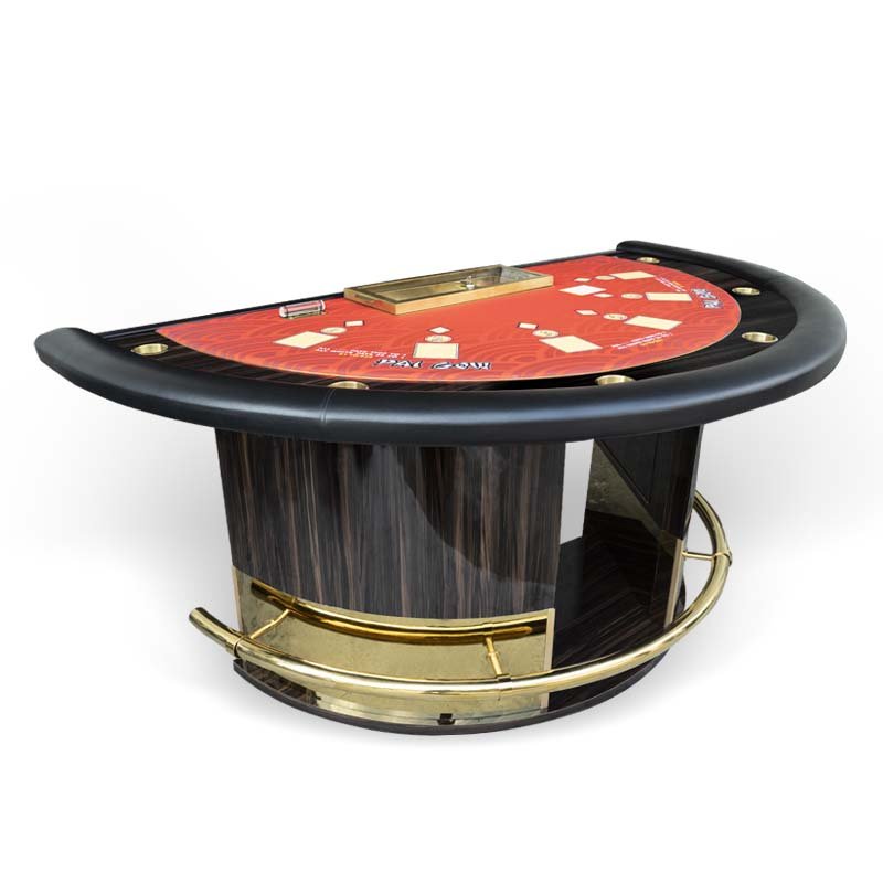 Custom Casino Blackjack Table Professional Gaming Poker Table Half Round Pai Gow Gambling Table