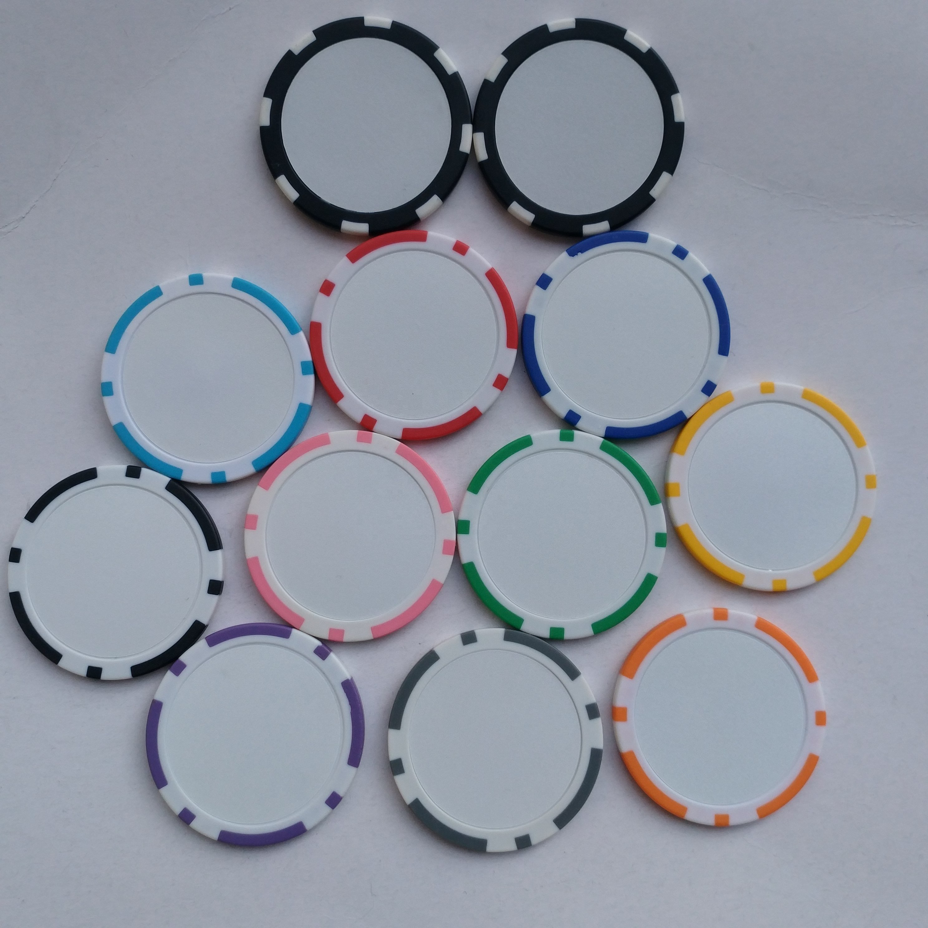 Blank 11.5G abs poker chip with white sticker inside