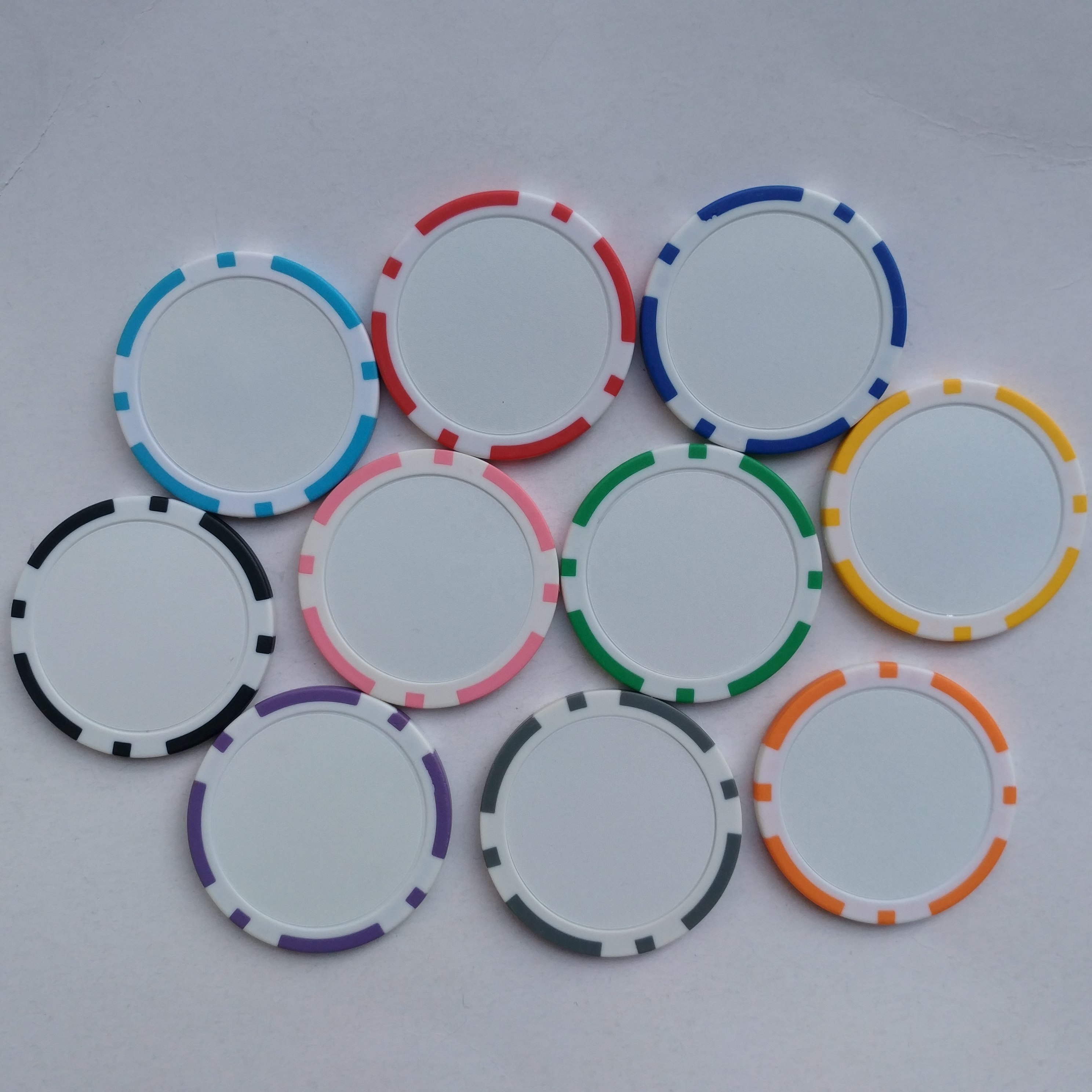 Blank 11.5G abs poker chip with white sticker inside