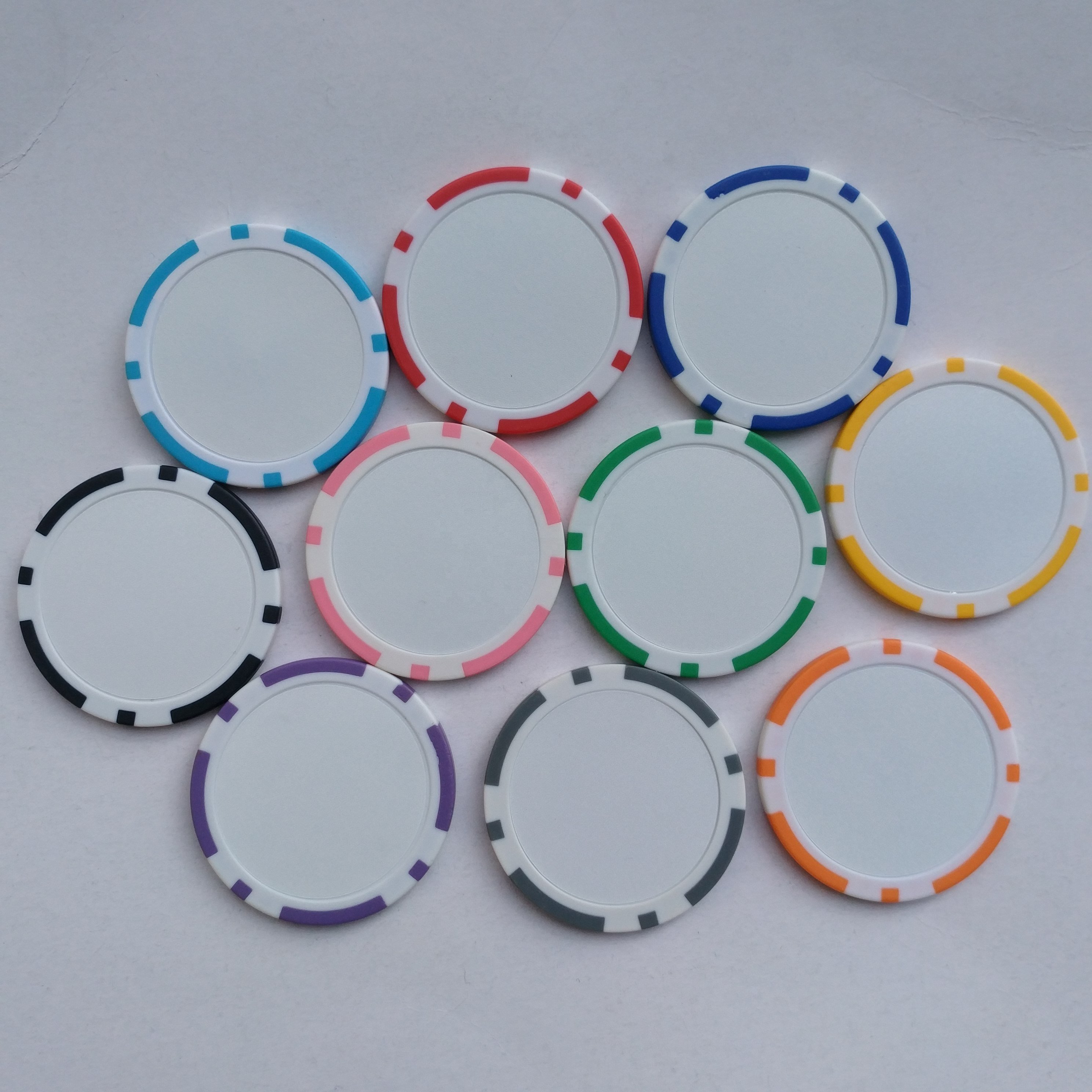 Blank 11.5G abs poker chip with white sticker inside