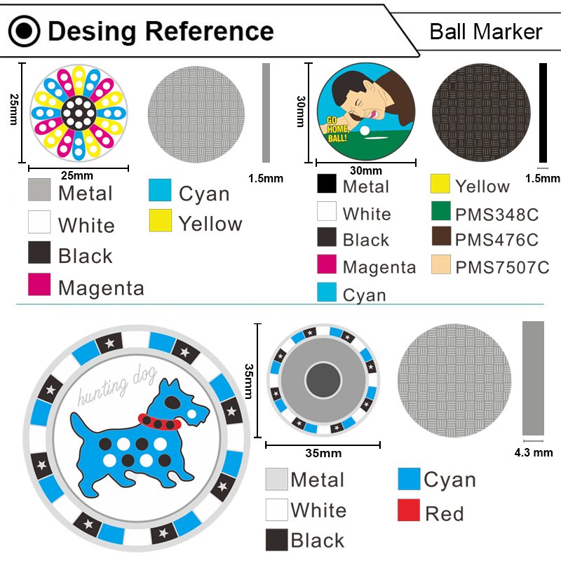Custom OEM Brand New design custom metal golf poker chip hard enamel magnetic golf ball marker